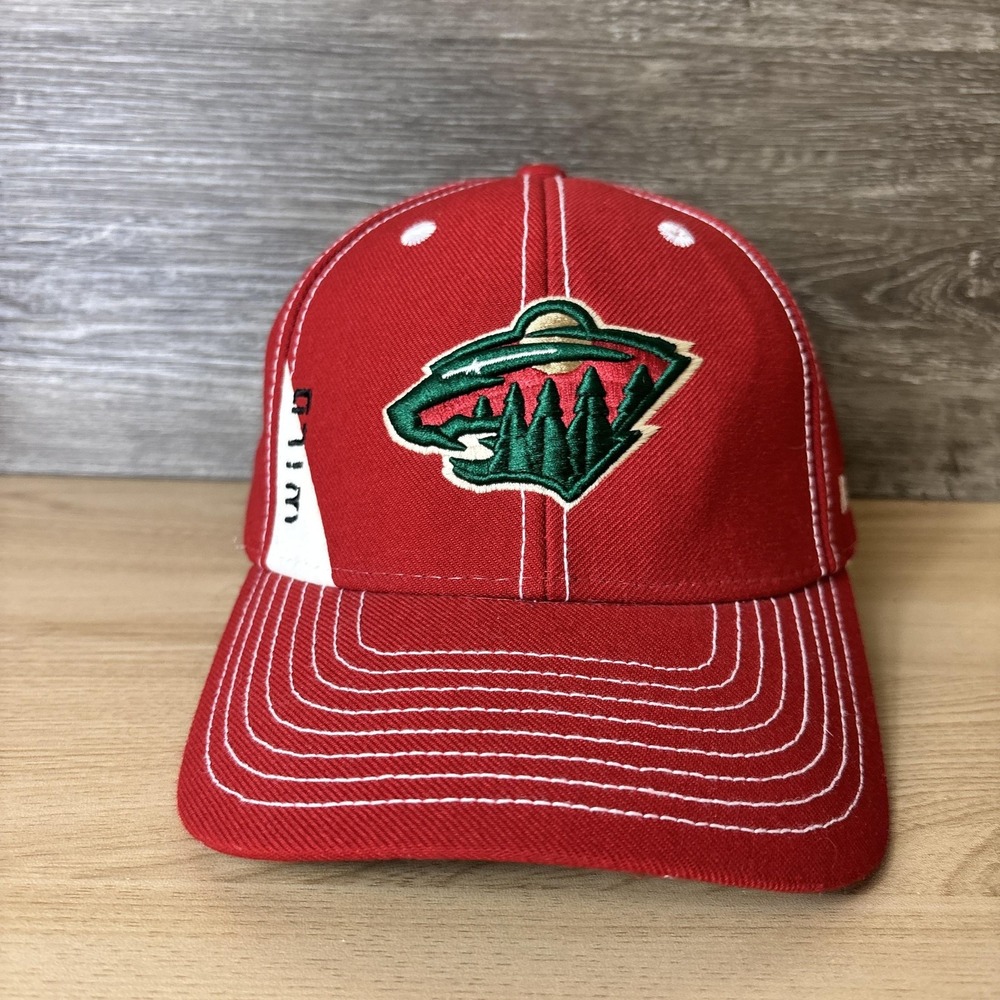 Minnesota Wild Hat Cap Strap Back Mens Red Green NHL Hockey Reebok Embroidered
